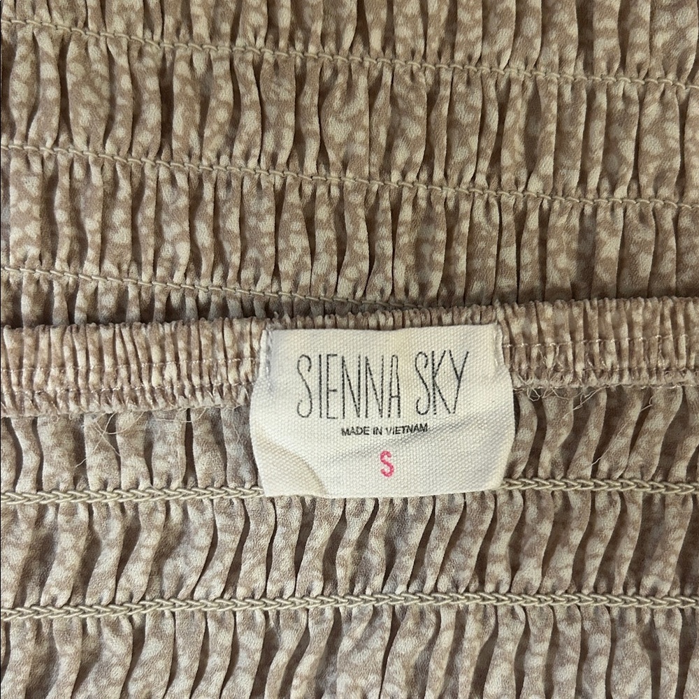Sienna Sky Beige Smocked Blouse - Picture 2 of 7
